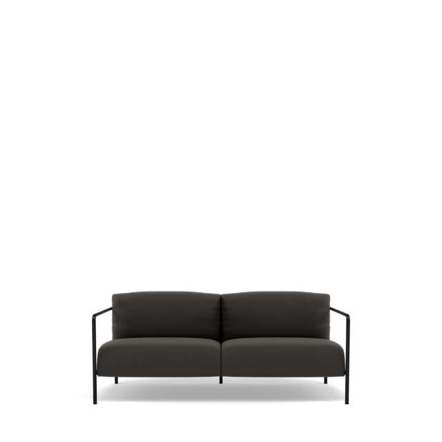 Fold Indoor 2-Seater Sofa - Prescott Leather: Grey Shadow