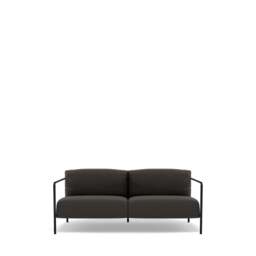 Fold Indoor 2-Seater Sofa - Prescott Leather: Grey Shadow