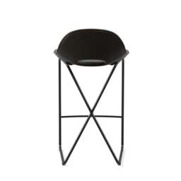 Cross Leg Counter Stool Tosca Leather Black - thumbnail 5