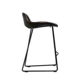Cross Leg Counter Stool Tosca Leather Black - thumbnail 3