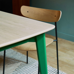 Ninety Extending Dining Table Oak & Signal Green 160-240cm - thumbnail 4