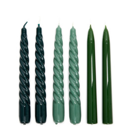 Twist & Straight Candles in Green Set of 6 By The Conran Shop