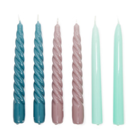 Twist & Straight Candles in Tonal Set of 6 By The Conran Shop