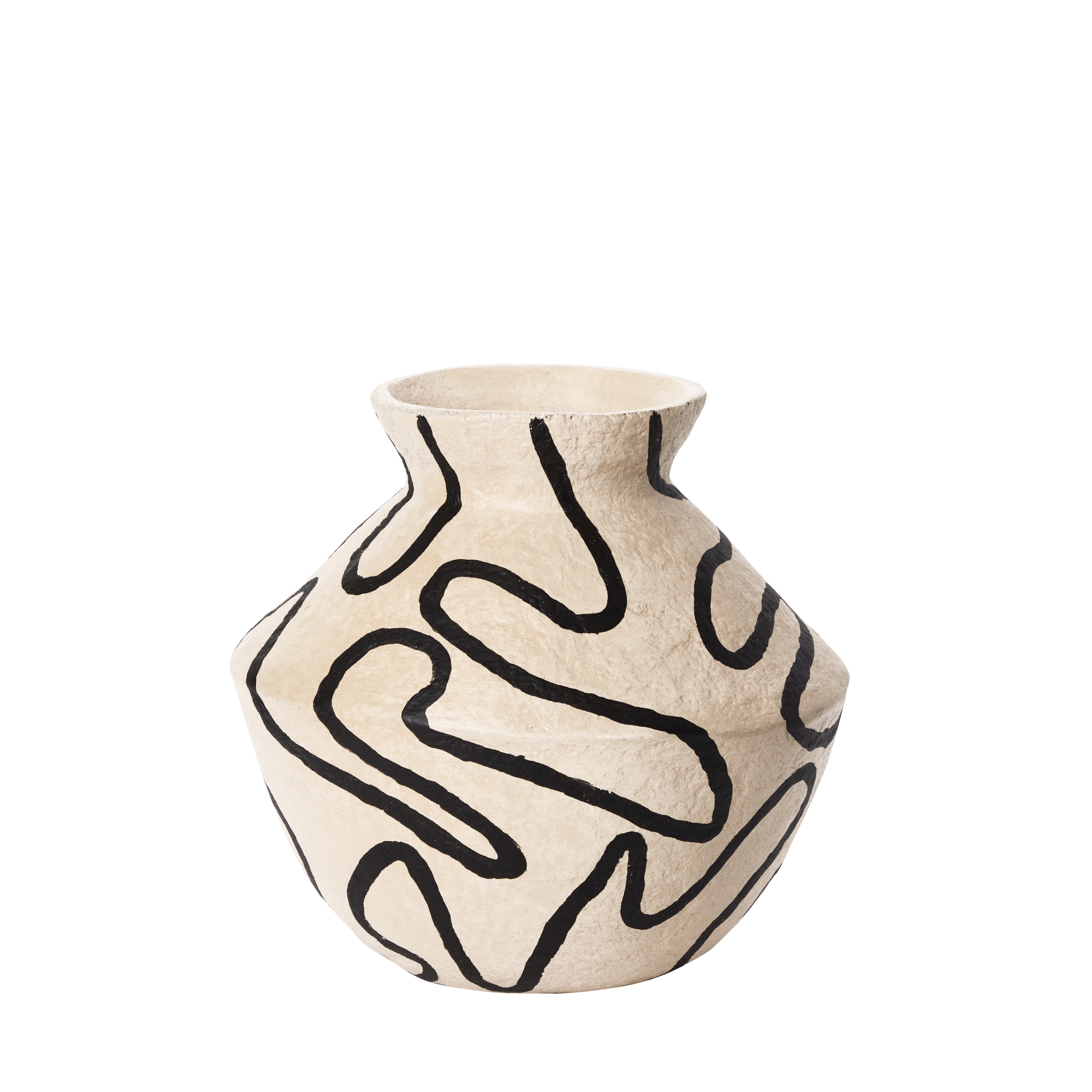 Squiggle Vase in Cream & Black By The Conran Shop