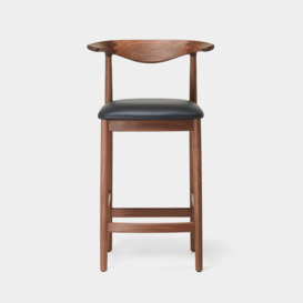 Delta Counter Stool in Walnut & Black Leather By The Conran Shop
