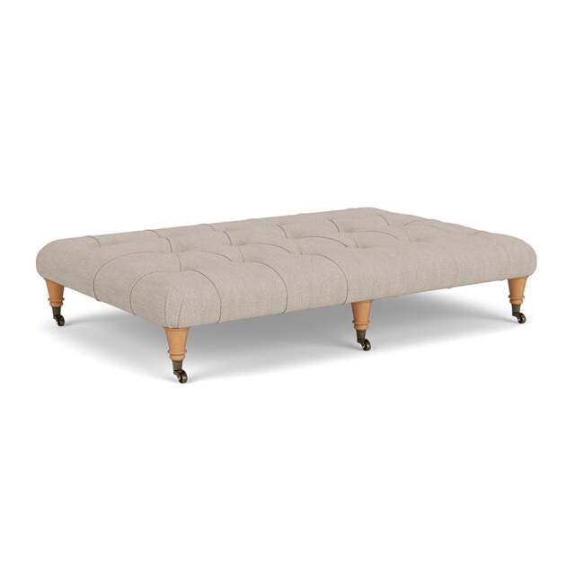 Foot Stool - Natural - Luxury Italian Linen - Amelia Large - The Cotswold Company - image 1