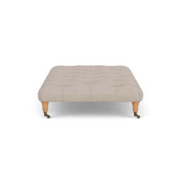 Foot Stool - Natural - Luxury Italian Linen - Amelia Large - The Cotswold Company - thumbnail 3
