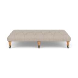 Foot Stool - Natural - Luxury Italian Linen - Amelia Large - The Cotswold Company - thumbnail 2