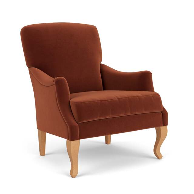 Armchair - Brick - Matt Velvet - Elsie - The Cotswold Company - image 1