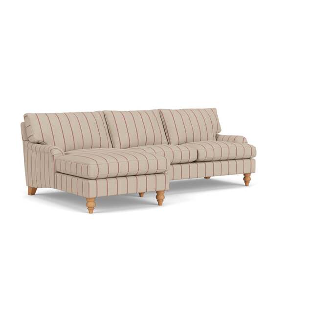 Chaise Large Left Hand - Raspberry - Compton Stripe - Morris - The Cotswold Company - image 1