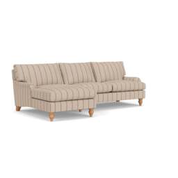 Chaise Large Left Hand - Raspberry - Compton Stripe - Morris - The Cotswold Company