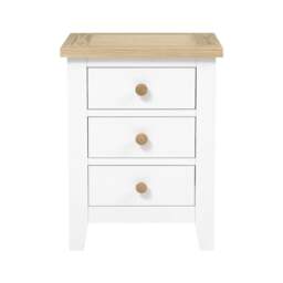 3 Drawer Bedside Table - Chester Pure White - The Cotswold Company - thumbnail 3