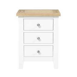 3 Drawer Bedside Table - Chester Pure White - The Cotswold Company - thumbnail 4
