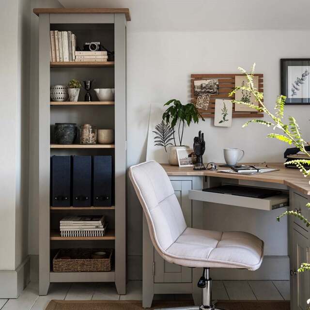 Tall Slim Bookcase - Chester Dove Grey - The Cotswold Company - image 1