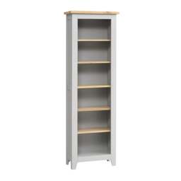Tall Slim Bookcase - Chester Dove Grey - The Cotswold Company - thumbnail 3