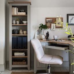 Tall Slim Bookcase - Chester Dove Grey - The Cotswold Company