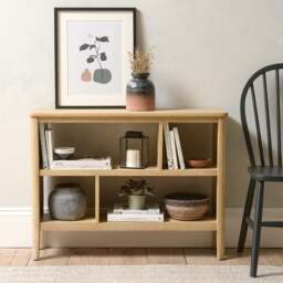 Berkeley Nordic Oak Low and Wide Bookcase - The Cotswold Company