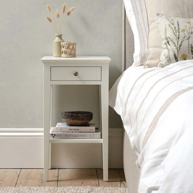 Narrow Bedside Table - Chantilly Warm White - The Cotswold Company - image 1