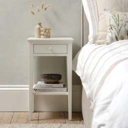 Narrow Bedside Table - Chantilly Warm White - The Cotswold Company - thumbnail 2
