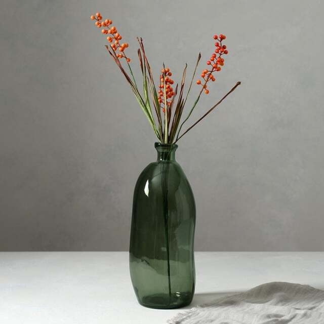 Simplicity Blown Glass 35cm Olive Green - Vase - The Cotswold Company - image 1