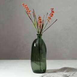 Simplicity Blown Glass 35cm Olive Green - Vase - The Cotswold Company