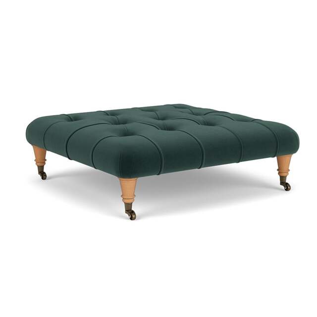 Foot Stool - Lake - Matt Velvet - Amelia - The Cotswold Company - image 1