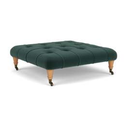 Foot Stool - Lake - Matt Velvet - Amelia - The Cotswold Company - thumbnail 1