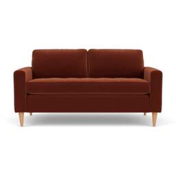 Large 2 Seater Sofa - Brick - Matt Velvet - Saxon - The Cotswold Company - thumbnail 2