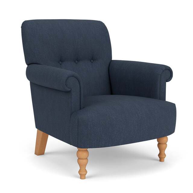 Armchair - Indigo - Luxury Italian Linen - Harriet - The Cotswold Company - image 1