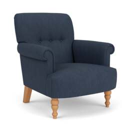 Armchair - Indigo - Luxury Italian Linen - Harriet - The Cotswold Company