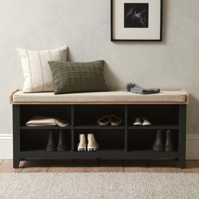 Large Open Shoe Bench - Chester Charcoal - The Cotswold Company - image 1