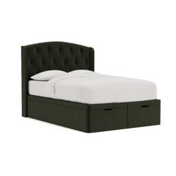 Gilmore Double Ottoman Storage Bed - Moss - Eco Chenille - The Cotswold Company - thumbnail 1