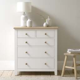 5 Drawer Chest - Chester Pure White - The Cotswold Company