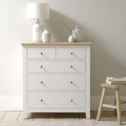 5 Drawer Chest - Chester Pure White - The Cotswold Company - thumbnail 2