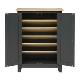 Large Shoe Cupboard - Chester Charcoal - The Cotswold Company - thumbnail 5