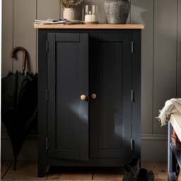 Large Shoe Cupboard - Chester Charcoal - The Cotswold Company
