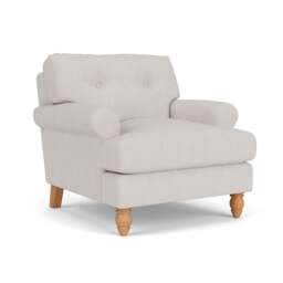 Armchair - Soft White - Luxury Italian Linen - Talbot - The Cotswold Company