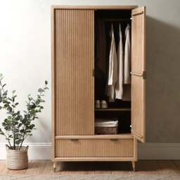 Oakridge Blonde Oak Double Wardrobe - The Cotswold Company - thumbnail 2