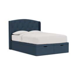 Gilmore King Size Ottoman Storage Bed - Indigo - House Linen Mix - The Cotswold Company - thumbnail 1