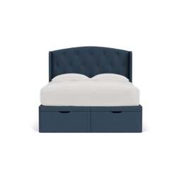 Gilmore King Size Ottoman Storage Bed - Indigo - House Linen Mix - The Cotswold Company - thumbnail 2