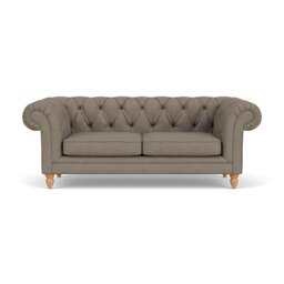 Large 2 Seater Sofa - Mid Grey - House Linen Mix - Harris Chesterfield - The Cotswold Company - thumbnail 2