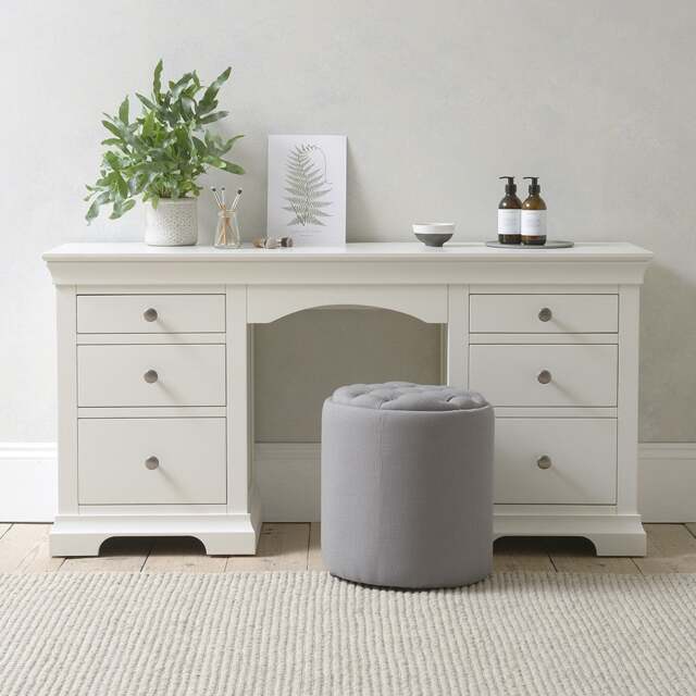 Chantilly Warm White Double Pedestal Dressing Table - The Cotswold Company - image 1