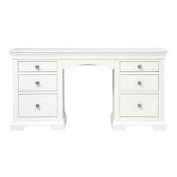 Chantilly Warm White Double Pedestal Dressing Table - The Cotswold Company - thumbnail 3