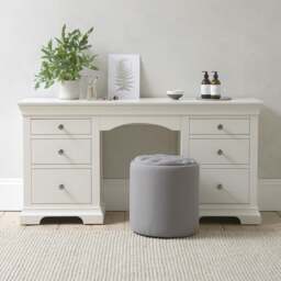 Chantilly Warm White Double Pedestal Dressing Table - The Cotswold Company
