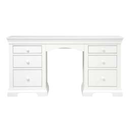 Chantilly Warm White Double Pedestal Dressing Table - The Cotswold Company - thumbnail 4