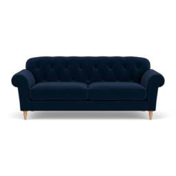 4 Seater Sofa - Deep Blue - Matt Velvet - Chapman - The Cotswold Company - thumbnail 2