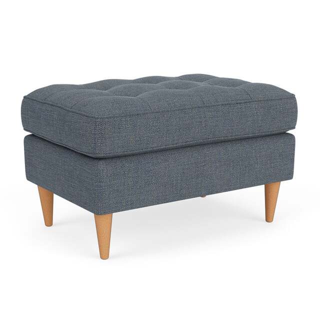 Foot Stool - Indigo - Rustic Weave - Saxon Small - The Cotswold Company - image 1