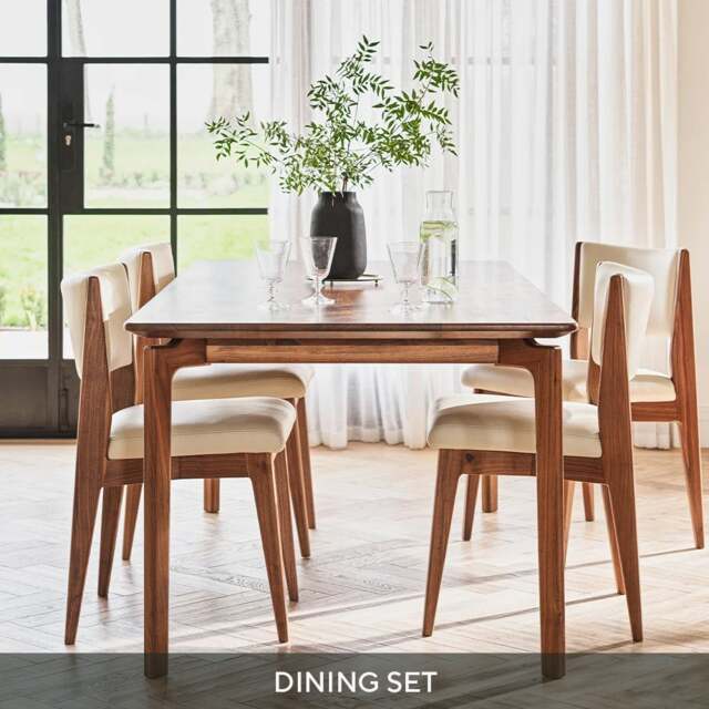 6 - 8 Seater Dining Table and 6 Dining Chairs Set - Halford Walnut - The Cotswold Company - image 1