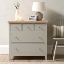Small 5 Drawer Chest - Chester Dove Grey - The Cotswold Company - thumbnail 3
