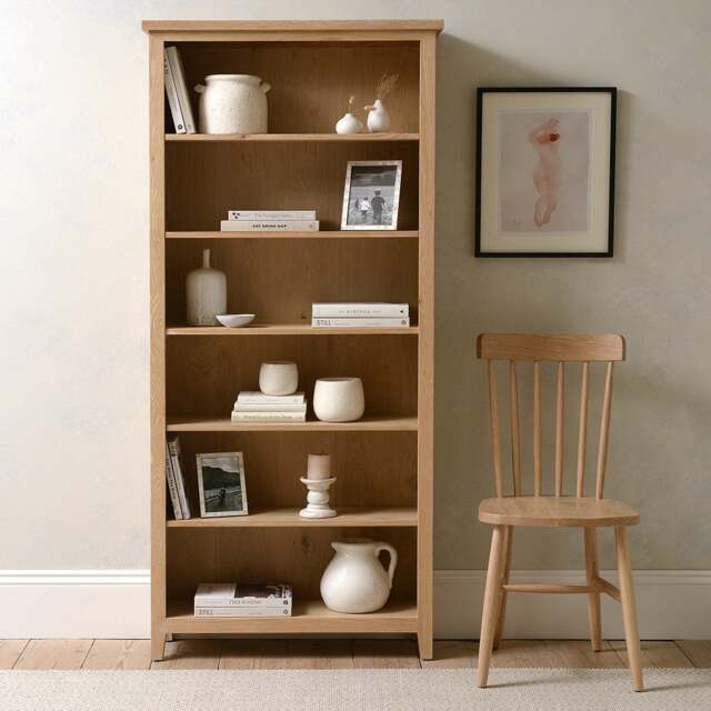 Inglesham Whitewash Oak Large Bookcase - The Cotswold Company - image 1